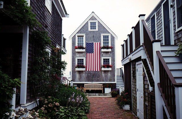 dům americká vlajka
